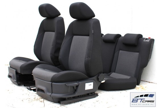 VW POLO FOTELE KOMPLET FOTELI siedzeń siedzenia tapicerka 6C 6C4 6C0 5-drzwiowy welur w kolorze czarno-szarym LIFT FL