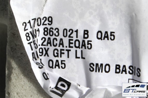 AUDI A4 A5 DYWAN WYKŁADZINA PODŁOGI 8W1863021B 8W1863021C 8W1 863 021 C  tapicerka 8W F5 USA 'QA5' - czarny 8W1863021B 8W1863021