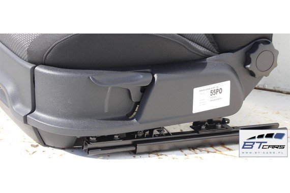 VW POLO FOTELE KOMPLET FOTELI siedzeń siedzenia tapicerka 6C 6C4 6C0 5-drzwiowy welur w kolorze czarno-szarym