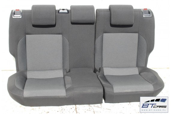 VW POLO FOTELE KOMPLET FOTELI siedzeń siedzenia tapicerka 6C 6C4 6C0 5-drzwiowy welur w kolorze czarno-szarym