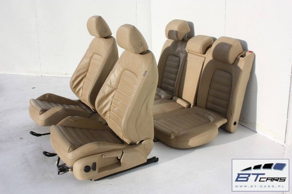 VW PASSAT B6 KOMBI FOTELE KOMPLET FOTELI siedzeń siedzenia fotel tapicerka 3C 3C9 skóra kolor beżowe - banan VARIANT