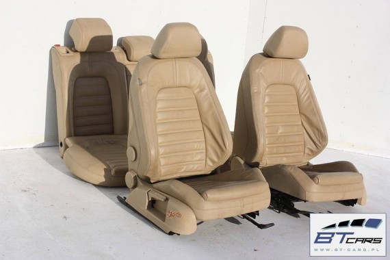 VW PASSAT B6 KOMBI FOTELE KOMPLET FOTELI siedzeń siedzenia fotel tapicerka 3C 3C9 skóra kolor beżowe - banan VARIANT