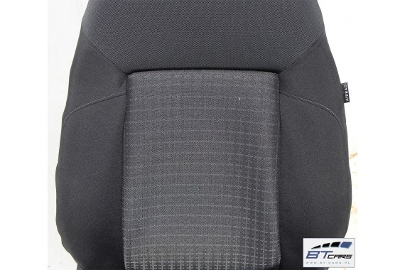 VW POLO FOTELE KOMPLET FOTELI siedzeń siedzenia tapicerka 6C 6C4 6C0 5-drzwiowy welur w kolorze czarno-szarym