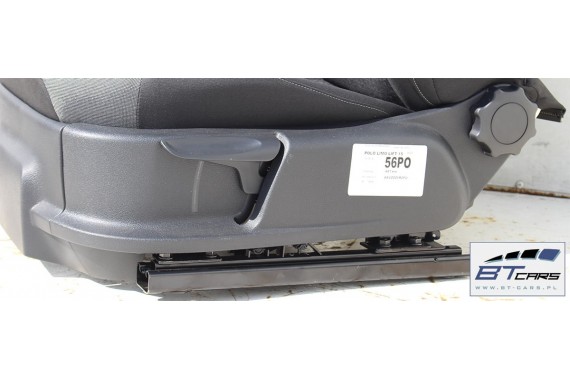 VW POLO FOTELE KOMPLET FOTELI siedzeń siedzenia tapicerka 6C 6C4 6C0 5-drzwiowy welur w kolorze czarno-szarym