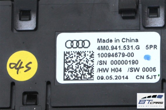 AUDI Q7 PRZEŁĄCZNIK WŁĄCZNIK ŚWIATEŁ 4M0941531G 4M0 941 531 G 4M0941531G 4M HEAD UP 4M0941531G Postojowych Jazdy Dziennej 4M II