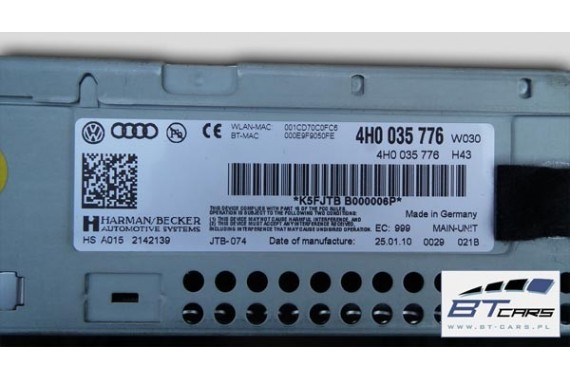 AUDI A8 LONG KOMPLET TV + CZYTNIK + ZMIENIARKA 4H0 4H0919709 4H1919600 4H0035541 4G0919129 4H0035108 4H0035776 4H0035770 4H D4
