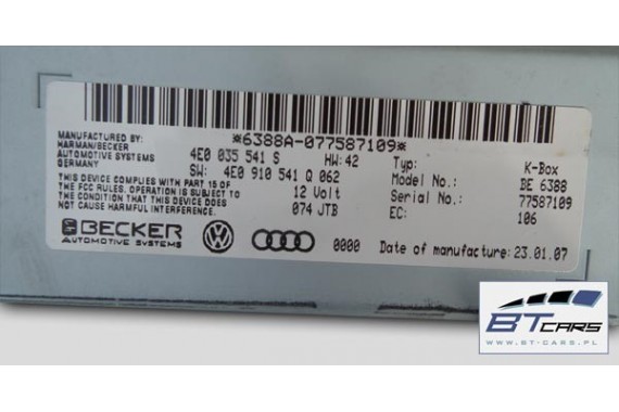 AUDI A8 LONG KOMPLET TV + CZYTNIK + ZMIENIARKA 4H0 4H0919709 4H1919600 4H0035541 4G0919129 4H0035108 4H0035776 4H0035770 4H D4