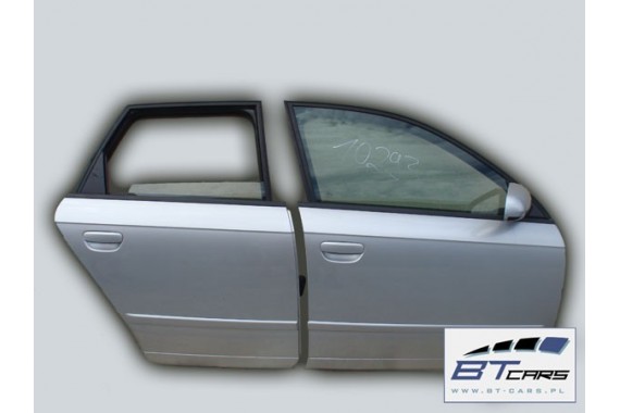 AUDI A4 KOMBI DRZWI PRAWE PRZÓD + TYŁ STRONA PRAWA przednie + tylne 2 sztuki 2005-2008 8E0 8E Avant Lake Silver Metallic LY7W 5B