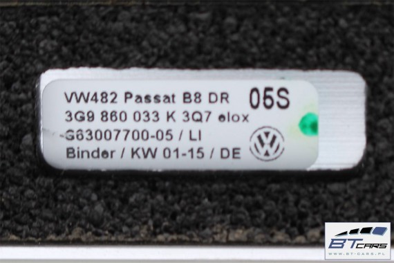 VW PASSAT B8 KOMBI RELINGI DACHOWE 3G9860025K 3G9860026K 3G9 860 025 K 3G9 860 026 K Kolor: 3Q7 - aluminium reling dachowy 2 szt