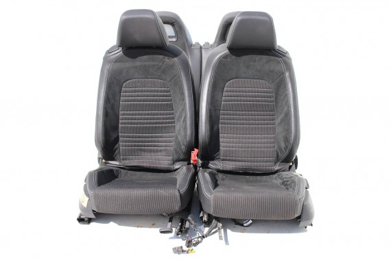 VW SCIROCCO FOTELE KOMPLET FOTELI siedzeń siedzenia fotel tapicerka 1K8 skóra + alcantara materiał kolor czarny siedzenie kanapa