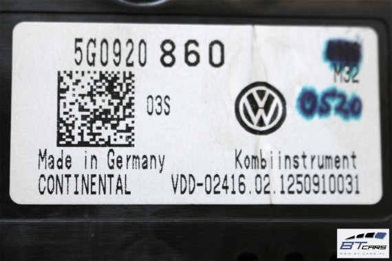VW GOLF 7 VII ZESTAW STARTOWY ODPALENIA SAMOCHODU AUTA 5G0920860 5Q0937084L 5G0959752 04E907309A