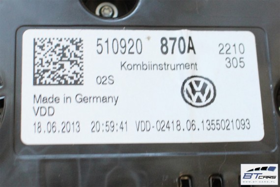 VW GOLF SPORTSVAN ZESTAW STARTOWY ODPALENIA SAMOCHODU AUTA 510920870A 5G6959752F 04L907309E komputer silnika zegar kluczyk 510