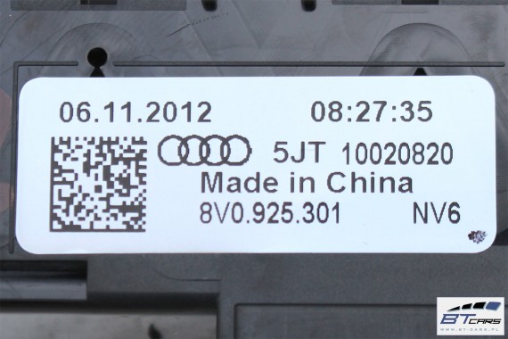 AUDI A3 PANEL PRZYCISKI PRZEŁĄCZNIKI ŚWIATŁA AWARYJNE 8V0925301 8V0 925 301