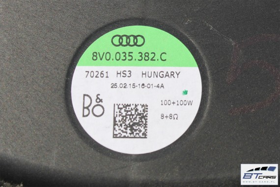 AUDI A3 SPORTBACK GŁOŚNIKI NAGŁOŚNIENIE 8V BANG  & OLUFSEN 8V0035465D 8V0035382C 8V4035411C 8V0035399C 8V0035415E WZMACNIACZ 8V