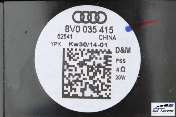 AUDI A3 GŁOŚNIKI ZESTAW GŁOŚNIKÓW NAGŁOŚNIENIE 8V0035411D 8V0035415 8V0 035 415 411 D głośnik