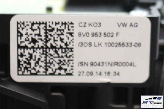 AUDI A3 manetka przełącznik przełączniki kierownicy pod kierownicę manetki 8V0953521BT 8V0 953 521 BT  8V0953502F 8V0 953 502 F
