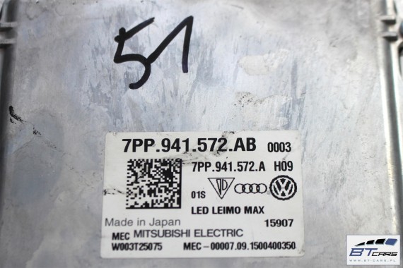 AUDI A3 MODUŁ STEROWNIK LAMPY 7PP941572AB 7PP 941 572 AB lamp 2 sztuki FULL LED FL LIFT 7PP941572A 7PP941572AB 7PP941572AB