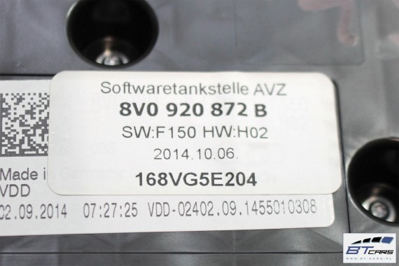 AUDI A3 ZEGARY LICZNIKI BENZYNA 8V0920872B 8V0 920 872 B zegar licznik