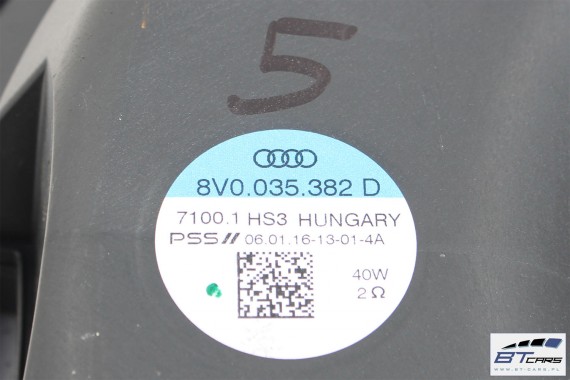 AUDI A3 Q2 GŁOŚNIKI ZESTAW GŁOŚNIKÓW 8V4035411B 8V0035415D 8V0035382D 8V0035398A 8V0035399D 8V0035397 FL LIFT GŁOŚNIK TUBA