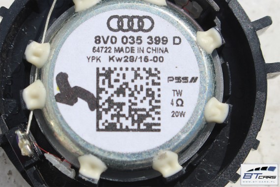 AUDI A3 Q2 GŁOŚNIKI ZESTAW GŁOŚNIKÓW 8V4035411B 8V0035415D 8V0035382D 8V0035398A 8V0035399D 8V0035397 FL LIFT GŁOŚNIK TUBA
