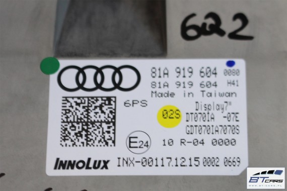 AUDI Q2 ZESTAW MMI MIB2 CZYTNIK Sim SD NAVI + MONITOR + PANEL 81A035192 81A919604 81B919614A 81A 035 192 81A 919 604 81B 919 614