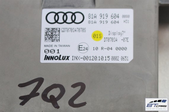 AUDI Q2 ZESTAW MMI MIB2 CZYTNIK SD + MONITOR PANEL 81A035824 81A919604 81C919614 81A 035 824 81A 919 604 81C 919 614