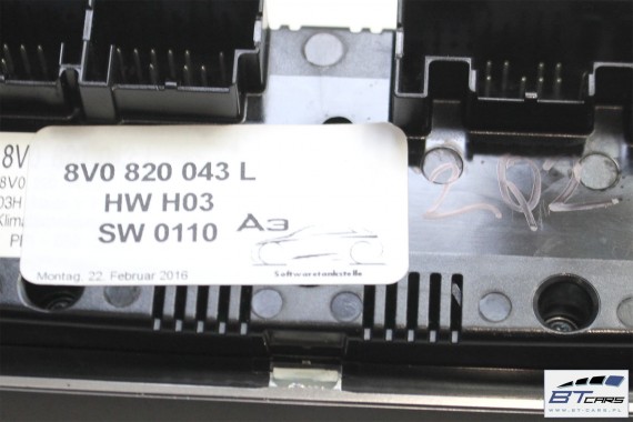 AUDI Q2 PANEL KLIMATYZACJI KLIMY 8V0820043L 8V0 820 043 L moduł sterownik nawiewu 81A