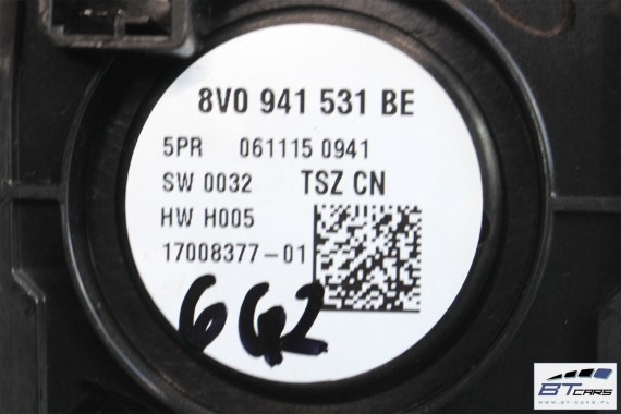 AUDI Q2 WŁĄCZNIK PRZEŁĄCZNIK ŚWIATEŁ 8V0941531BE 8V0 941 531 BE 81A A3 8V H7 lampy zwykłe 8V0941531BC 8V0 941 531 BC
