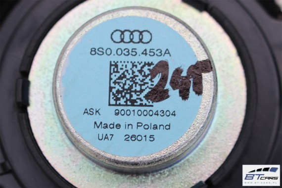 AUDI TT GŁOŚNIKI KOMPLET GŁOŚNIKÓW WZMACNIACZ BANG &OLUFSEN 8S0035466A 8S0035411B 8S0035297 8S0035298 NAGŁOŚNIENIE 8S0035399A 8S
