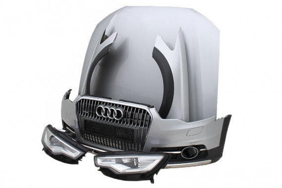 AUDI A6 ALLROAD PRZÓD maska błotniki zderzak pas lampy wzmocnienie błotnik 4G 4G0 LX7W lodowo P5P5 4G0807065 4G9821101 4G9821102
