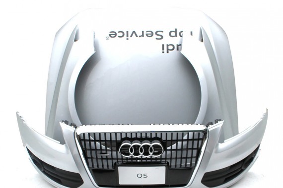AUDI Q5 KOMPLETNY PRZÓD maska błotniki zderzak pas przedni lampy wzmocnienie błotnik 8R Kolor srebrny 3.2 FSi