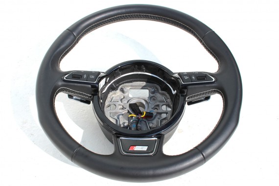 AUDI A8 S8 KIEROWNICA + BIEGI 4H0419091K 4H0419091AN podgrzewana Kolor: IWJ - czarny (soul) srebrny 4H0 419 091 K D4 4H0419091K