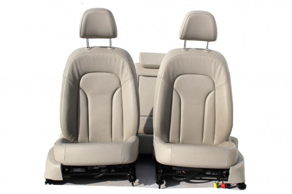 AUDI Q5 FOTELE KOMPLET FOTELI siedzeń siedzenia fotel tapicerka 8R skóra kolor szary USA fotel siedzenie tapicerka kanapa SKÓRA