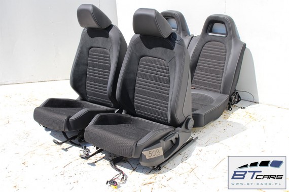 VW SCIROCCO FOTELE KOMPLET FOTELI siedzeń siedzenia fotel tapicerka 1K8 skóra + alcantara materiał kolor czarny siedzenie kanapa