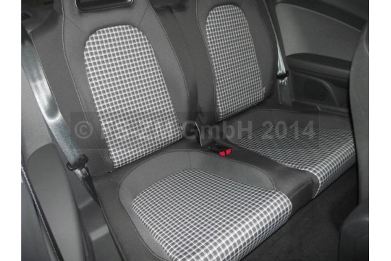 VW SCIROCCO LIFT FOTELE KOMPLET FOTELI siedzeń siedzenia fotel tapicerka 1K8 welur + materiał kolor czarno - szary