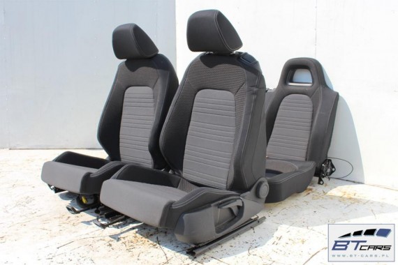 VW SCIROCCO LIFT FOTELE KOMPLET FOTELI siedzeń siedzenia fotel tapicerka 1K8 welur + materiał kolor czarno - szary - antracyt