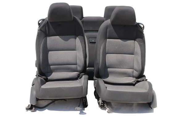 VW EOS FOTELE KOMPLET FOTELI siedzeń siedzenia fotel tapicerka 1Q 1Q0 welur kolor czarno - szary