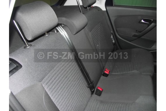 VW POLO FOTELE KOMPLET FOTELI siedzeń siedzenia tapicerka 6R 6R4 6R0 5-drzwiowy welur w kolorze czarno-szarym