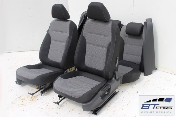 VW JETTA FOTELE KOMPLET FOTELI SIEDZEŃ TAPICERKA SIEDZENIA welur kolor czarno - szary 5C