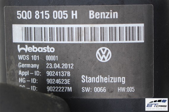 VW GOLF 7 OGRZEWANIE POSTOJOWE WEBASTO 5Q0815005H 5Q0 815 005 H 5G 2013-  silniki benzynowe