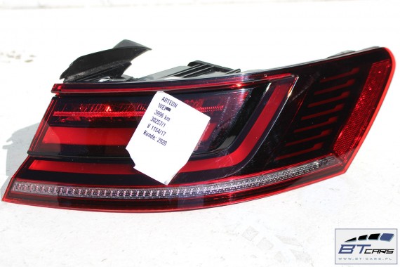 VW ARTEON KOMPLETNY TYŁ ZDERZAK tylny + KLAPA BAGAŻNIKA + LAMPY lampa Led Ledy 3G8 Kolor LC9A - biały