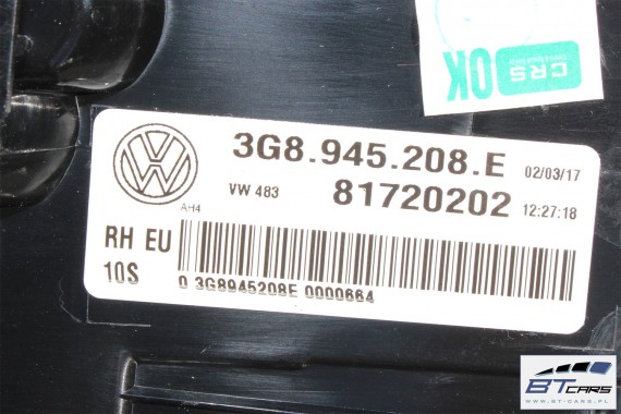 VW ARTEON KOMPLETNY TYŁ ZDERZAK tylny + KLAPA BAGAŻNIKA + LAMPY lampa Led Ledy 3G8 Kolor LC9A - biały