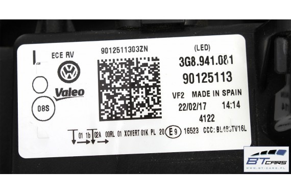 VW ARTEON PRZÓD LD3Y maska błotniki zderzak pas przedni wzmocnienie błotnik lampy Full Led Kolor Crimson red 5P 5P5P  3G8941082