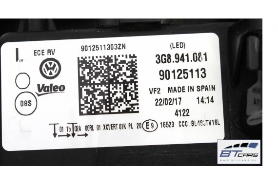 VW ARTEON PRZÓD LD3Y maska błotniki zderzak pas przedni wzmocnienie błotnik lampy Full Led Kolor Crimson red 5P 5P5P  3G8941082
