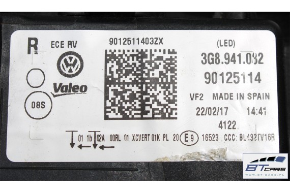 VW ARTEON PRZÓD LD3Y maska błotniki zderzak pas przedni wzmocnienie błotnik lampy Full Led Kolor Crimson red 5P 5P5P  3G8941082