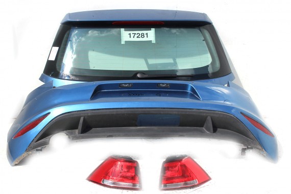 VW GOLF VII 7 TYŁ ZDERZAK tylny + KLAPA BAGAŻNIKA + LAMPY lampa Kolor: LA5J - niebieski (pacific blue) 5G