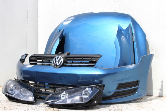 VW GOLF 7 VII PRZÓD maska błotniki zderzak pas przedni lampy wzmocnienie błotnik lampa Kolor LA5J pacific blue 5G KOMPLETNY