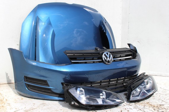 VW GOLF 7 VII PRZÓD maska błotniki zderzak pas przedni lampy wzmocnienie błotnik lampa Kolor LA5J pacific blue 5G KOMPLETNY
