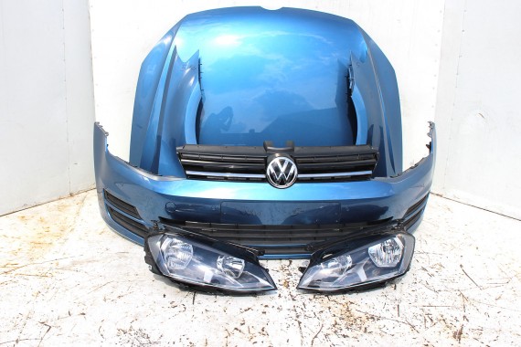 VW GOLF 7 VII PRZÓD maska błotniki zderzak pas przedni lampy wzmocnienie błotnik lampa Kolor LA5J pacific blue 5G KOMPLETNY