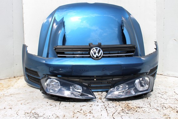 VW GOLF 7 VII PRZÓD maska błotniki zderzak pas przedni lampy wzmocnienie błotnik lampa Kolor LA5J pacific blue 5G KOMPLETNY